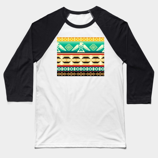 The Eagle | Native American Pattern Baseball T-Shirt by visionarysea